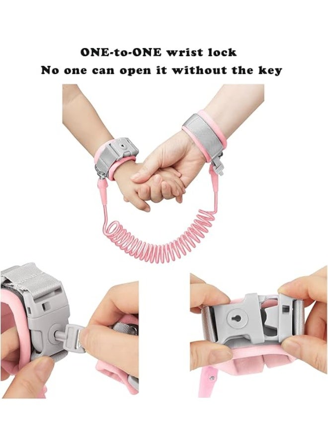 1.5m Toddler Leash, Kid Leash Anti Lost Wrist Link with Key Lock, Upgraded Baby Leash with Safety Wristband Rope for Babies Toddlers Child Kids (Pink） - Image 3